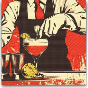 Diamantové malování Diamantové malování - Pop art - Barman Velikost: 50x50cm, Rámování: Pouze srolované plátno, Diamanty: Kulaté