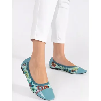 Dámské baleríny Moderní dámské tmavě modré baleríny bez podpatku 37