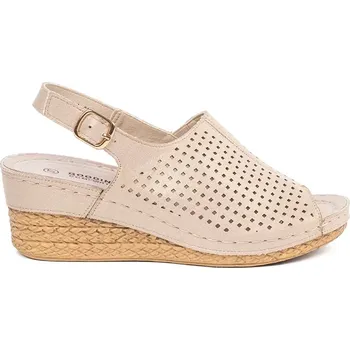 Dámské sandále Klasické dámské sandály zlaté na klínku 37