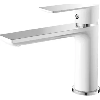 Vodovodní baterie Umyvadlová baterie MIXXUS PREMIUM ALEX 001 LONG (NUT) WHITE-CHROME, bílý-chrom | ALEX 001 LONG (NUT) WHITE-CHROME