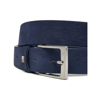 Opasek Pánský pásek Tommy Hilfiger Layton 3.5 Nubuck AM0AM13754 Tmavomodrá 80