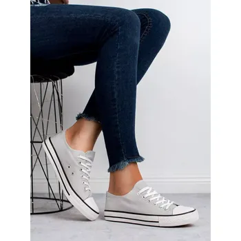 Dámské tenisky Trendy šedo-stříbrné tenisky dámské bez podpatku 38