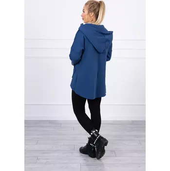 Dámská mikina Zateplená mikina s delšími zády a kapsami z džínoviny UNI