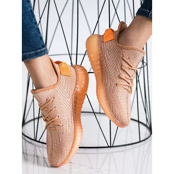 Dámské tenisky Trendy tenisky dámské oranžové bez podpatku 37