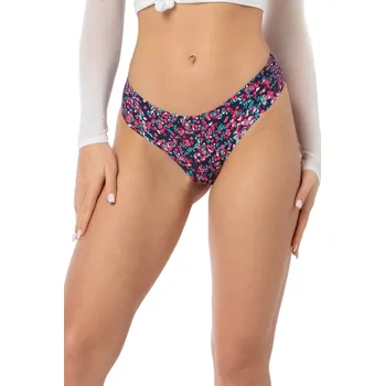 Kalhotky Dámské kalhotky simple brasil Cranberries tm.modré r růž. vzorem - JULIMEX XL