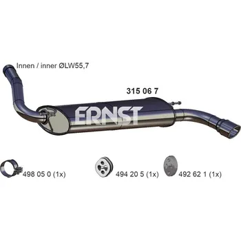 Tlumič výfuku Zadní tlumič výfuku ERNST 315067