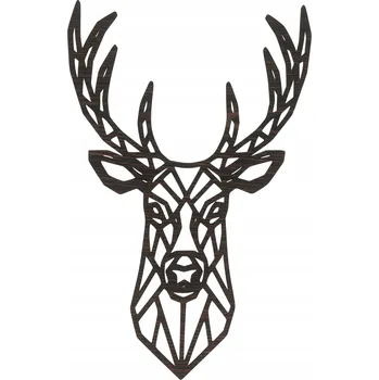 Obraz Nástěnná dekorace Ažurový obraz JELEN 3D 46 cm barva WENGE