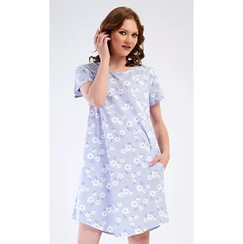 Dámské noční prádlo Pánské pyžamo šortky Šachy světle modrá 1XL