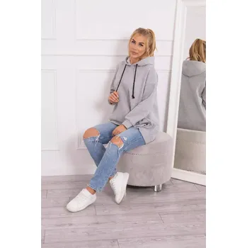Dámská mikina Zateplená mikina se zapínáním na druky šedá UNI