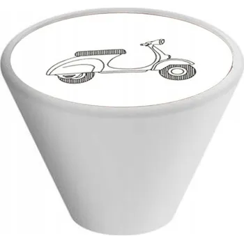 Nábytkové kování Dětská nábytková úchytka bílá GD09 SKÚTR V32