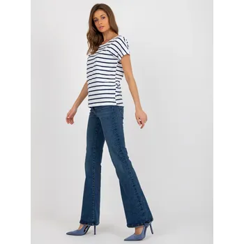 Dámské tričko Dámská halenka RV TS 8568.76 bílá a tmavě modrá - FPrice L