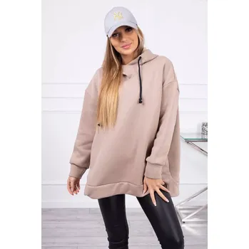 Dámská mikina Zateplená mikina se zipem na boku tmavě béžová UNI
