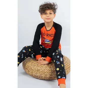 Chlapecké pyžamo Dětské pyžamo dlouhé Vesmír oranžová 3 - 4