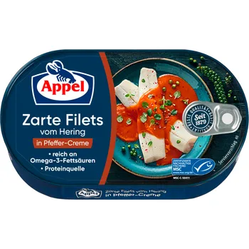 konzervovaná ryba Appel filety ze sleďů pepřový krém 200 g