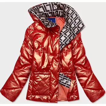 Oranžová dámská bunda s leskem (OMDL-023) odstíny oranžové L (40)