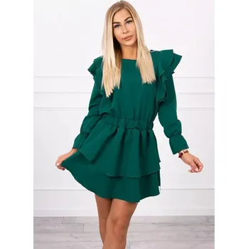 Dámské šaty Šaty se svislými volány tmavě zelené UNI