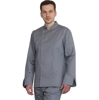 Gastro oděv Šedá kuchařská blůza s elastickými knoflíky (XXL)