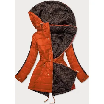 Oranžová oboustranná dámská bunda (W556-1) odstíny oranžové XL (42)