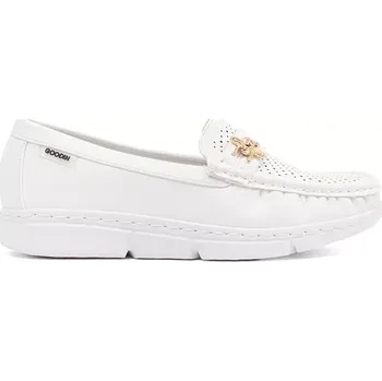 Dámské mokasíny Luxusní dámské bílé mokasíny bez podpatku 38