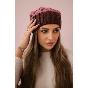 Čepice Milano fleecová čepice K203 tmavě růžová+hnědá UNI