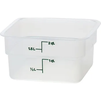 Dóza na potraviny Cambro Transparentní polypropylenová nádoba na potraviny CamSquare, Cambro, 1,9 l, 1,9L, Průhledná, 185x185x(H)100mm
