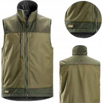 Pánská vesta Snickers Pracovní vesta Softshell Stretch - Khaki