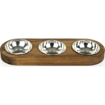 Miska pro psa Set misek na krmivo pro domácí mazlíčky Pet016, hnědá