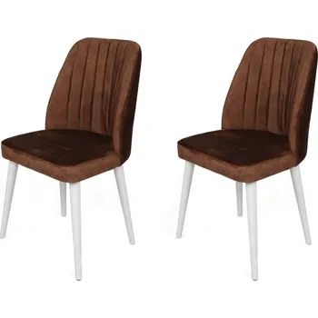 Jídelní židle Sada jídelních židlí Alfa Brown and White, 2 ks, hnědá