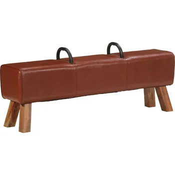Zahradní nábytek zahrada-XL Vintage lavice tělocvičný kůň s madly pravá kozí kůže 286605