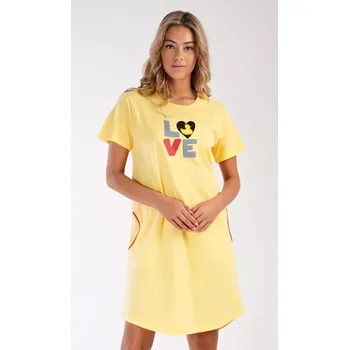 Dámské šaty Dámské domácí šaty s krátkým rukávem Kačenka žlutá M