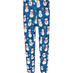 Dětské legíny Sněhuláci na tmavomodrém