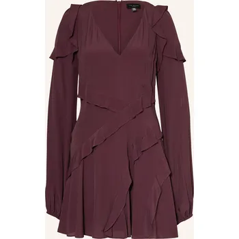 Dámské šaty Ted Baker Dámské Šaty Neira S Volány, tmavě červená, 44
