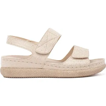 Dámské sandále Pohodlné hnědé dámské sandály na plochém podpatku 39