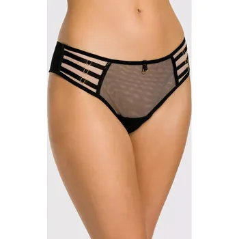 Kalhotky NAHÉ BRAZILSKÉ KALHOTKY 19064/1 BLACK-MOKKA 3xl