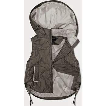 Dámská vesta Krátká dámská vesta v khaki barvě s odepínací kapucí BH Forever (BH-2414) odstíny zelené XL (42)