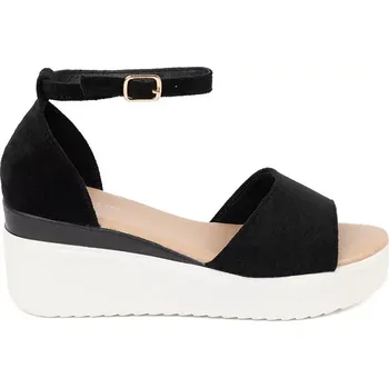 Dámské sandále Exkluzívní černé dámské sandály na klínku 41