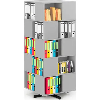 Dílenský regál B2B Partner Otočný regál, 800×800×1932 mm, 4x 5 oddílů, šedá