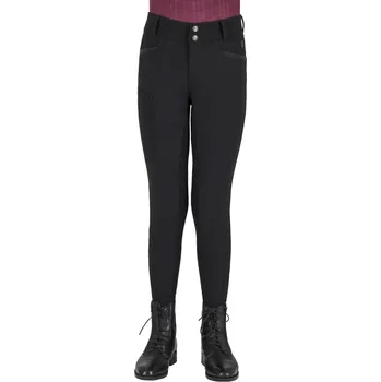 Jezdecké kalhoty Rajtky QHP Zahra Junior s plným gripem, černá, 152 cm