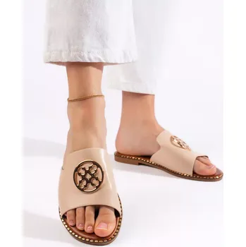 Dámské žabky Praktické hnědé nazouváky dámské bez podpatku 38