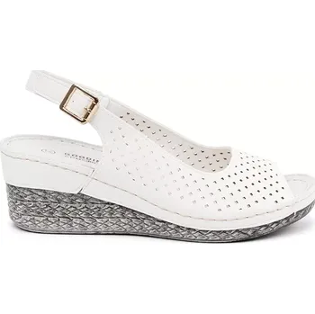 Dámské sandále Luxusní bílé sandály dámské na klínku 37