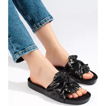 Dámské žabky Klasické dámské nazouváky černé bez podpatku 36