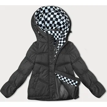 Černá volná dámská bunda s kapucí (8118) odstíny černé L (40)