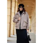 Dámská bunda KUR0027 hnědá - Roco Fashion L/XL