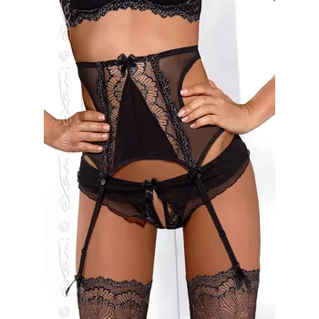 Podvazkový pás V-5392 Praise me black and silver - Axami XL