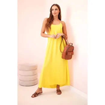 Dámské šaty Dlouhé šaty bez ramínek žlutý UNI