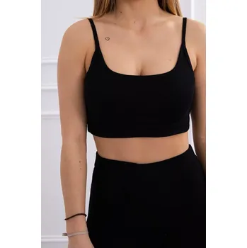 Dámská halenka Souprava s halenkou s žebrováním černá UNI