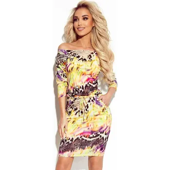 Dámské šaty Dámské sportovní šaty s kapičkami a s barevným panteřím vzorem 13-138 L