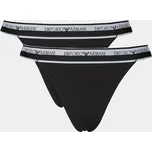 Dámská tanga 2Pack 164522 4R227 00020 černá - Emporio Armani M