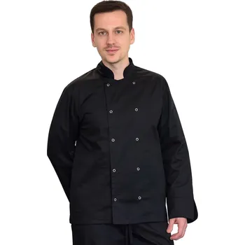 Gastro oděv Černá kuchařská blůza s elastickými knoflíky (M)