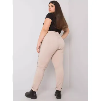 Dámské kalhoty Teplákové kalhoty-RV-DR-6897.53-béžová 2XL